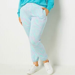 Candace Cameron Bure The Malibu Lounge Petite Printed Jogger Size Large